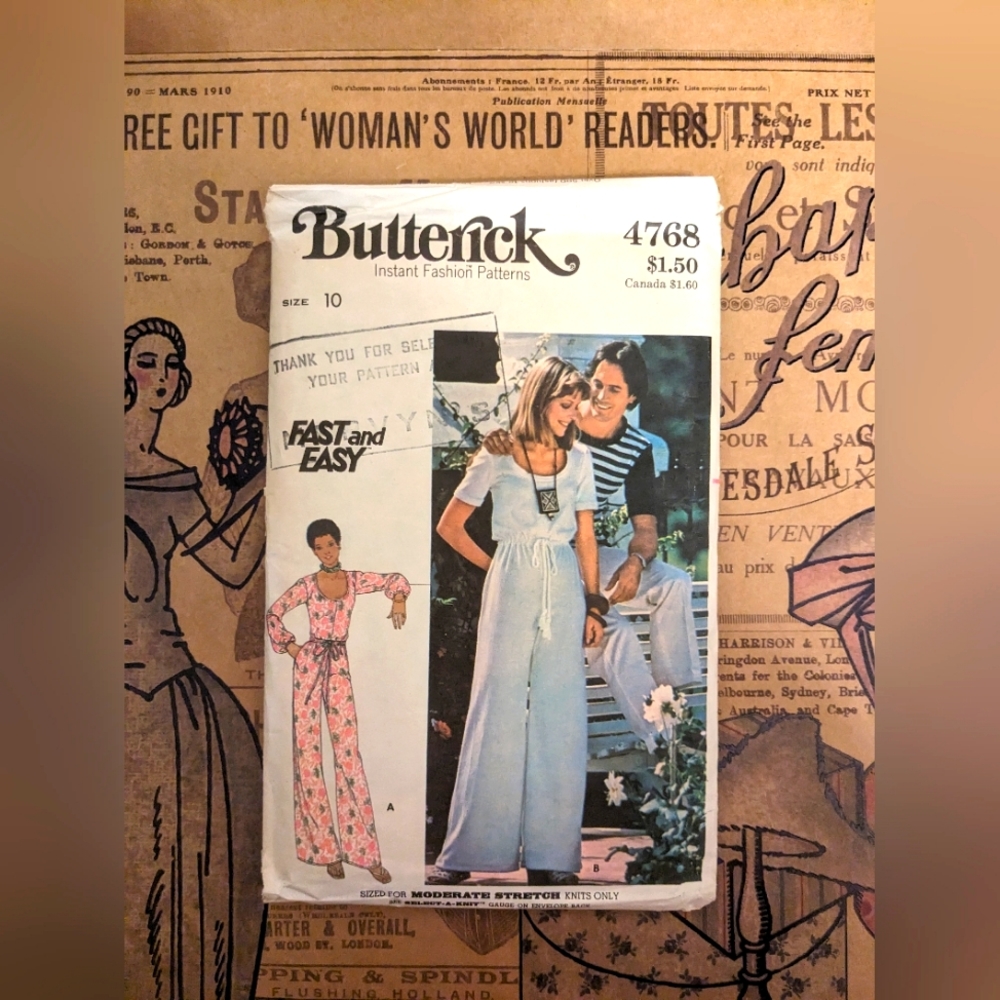 Vintage Butterick sewing pattern size 10 misses knits only